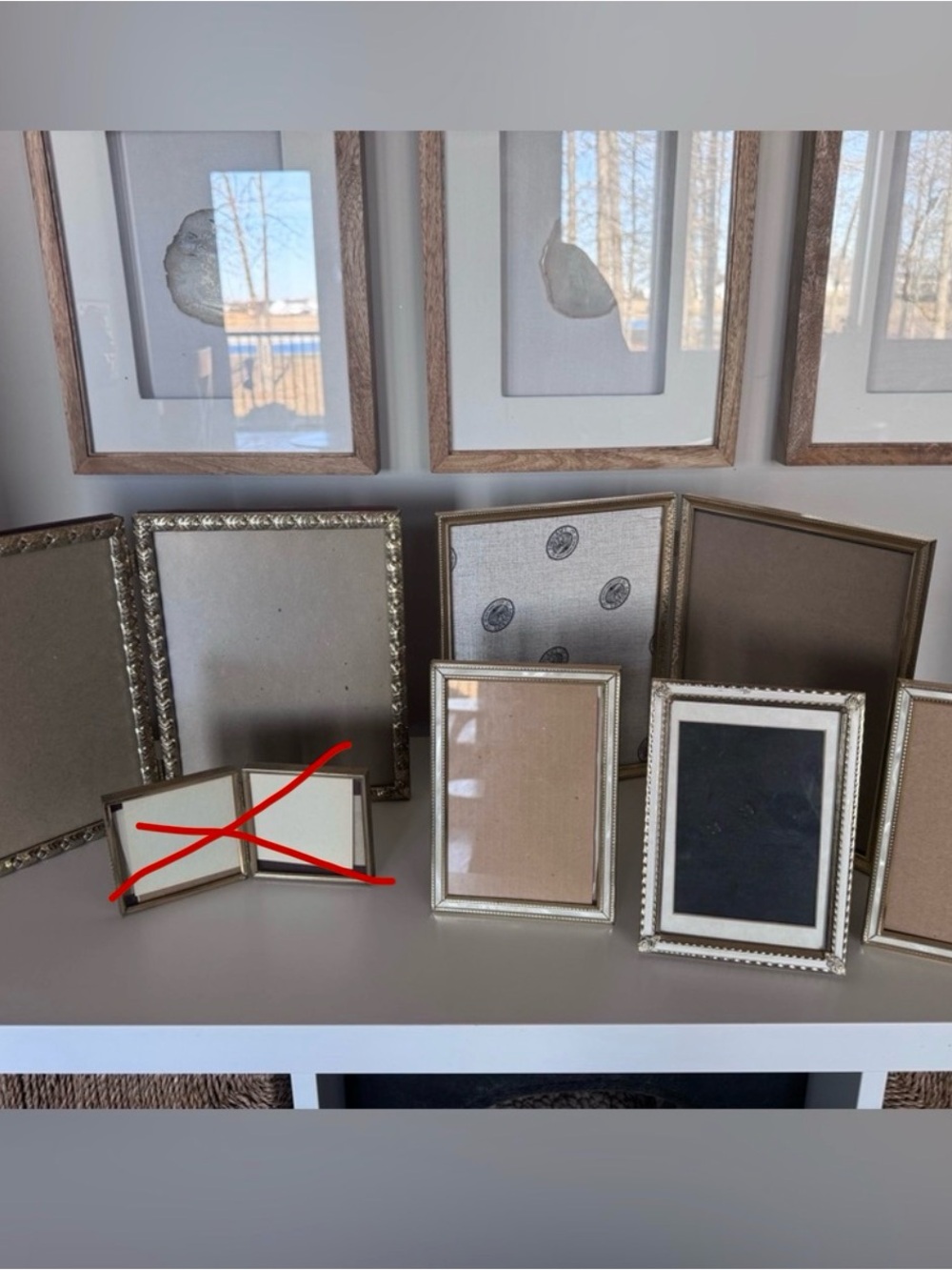 Vintage Hinged Double Metal Picture Frames Brass Gold Filigree Mid Century - 5